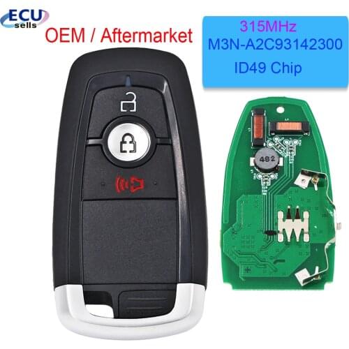 Keyless Entry Smart Remote Car Key for Ford Edge Ecosport Explorer F-150 F250 F350 Fusion, Fob 315MHz ID49- M3N-A2C93142300