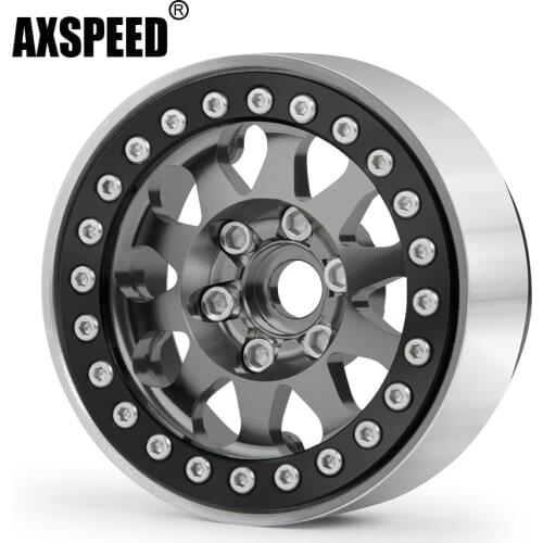 AXSPEED 4pcs/set 1.9inch Aluminum Beadlock Wheel Rims for D90 SCX10 CC01 TRX4 RC crawler