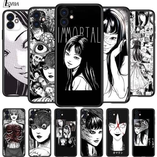 Junji Ito Tees Horror for Apple iPhone 12 Pro Max Mini 11 Pro XS Max X XR 6S 6 7 8 Plus 5 5S SE2020 Black Phone Case