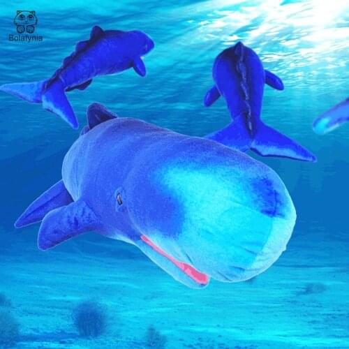 BOLAFYNIA Children Plush Stuffed Toy sperm whale marine simulation animal Baby Kids Toy for Christmas Birthday gift