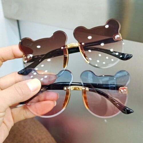 Children Sunglasses Baby Kids Sunglasses Fashion Glasses Girls Boys Cute Cartoon Bear Sun Glasses Anti Glare Gradient Color