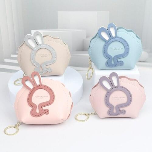 Disney Hand-Made PU Cute Gigl 'S Heart Coin Bag Earphone Bag Key Chains Rabbit Eared Purse Leather Keychains