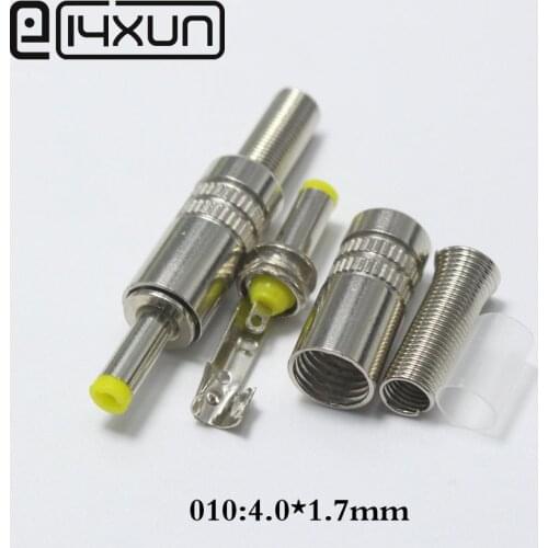 EClyxun 10Pcs Metal 4.0x1.7mm 4.0*1.7mm DC Power Male Jack Plug Connector