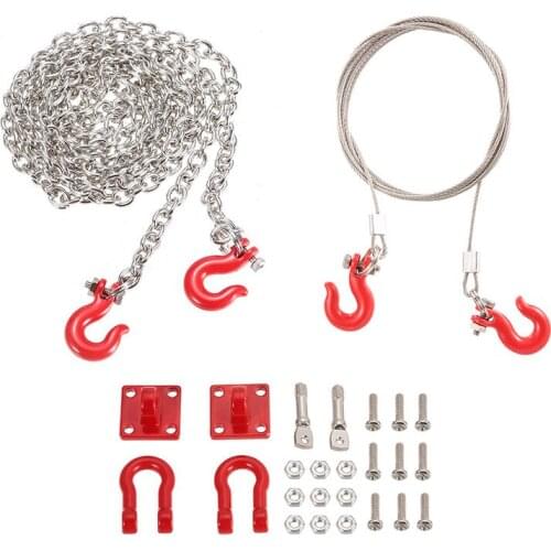 FBIL-RC Car Parts Metal Trailer Hook Tow Chain Shackle Bracket for 1/10 RC Crawler Traxxas Trx4 Axial Scx10 Wraith D90 Tamiya