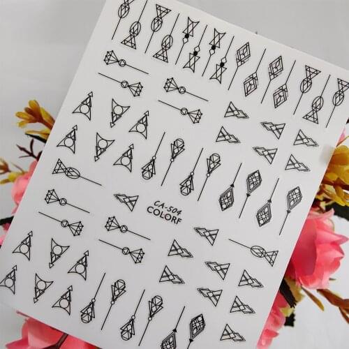 Geometric Triangle Arrow Stickers for nails Design Self adhesive Nail Art Decoraciones Sliders Foil Manicure Accessories