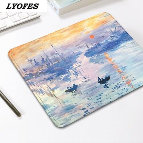 Gaming Desk Mats Cute Mouse Pad Van Gogh Oil Painting Non-slip Creative Keyboard Mat Deskpad Gaming for Office Home Computer