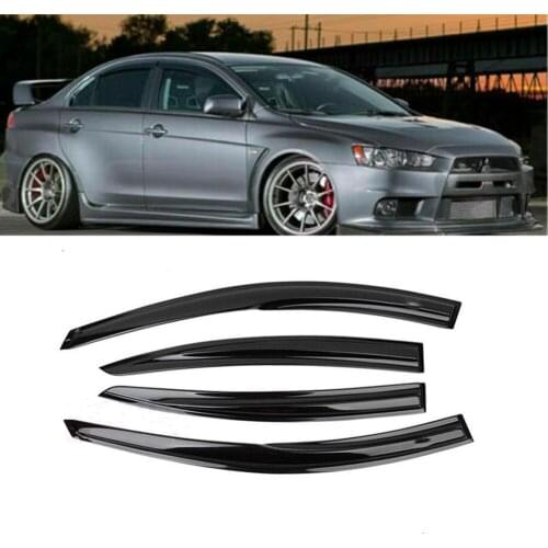 For Mitsubishi Lancer EX 2008-2017 Side Window Vent Visor Sun Rain Deflector Guard Awnings Shelters Smoke Adhesive Cover Trim