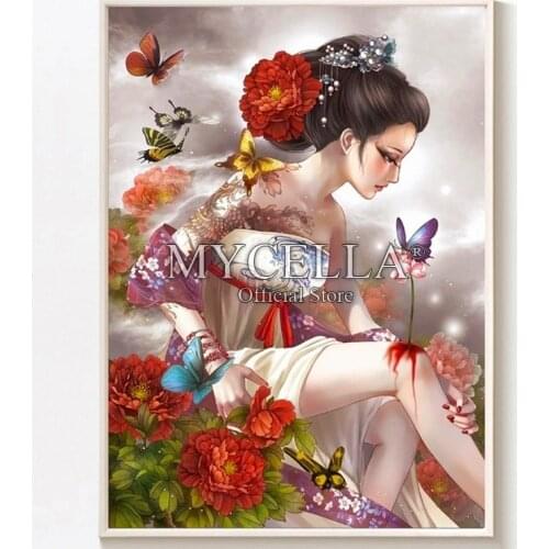 Cartoon DIY Diamond Painting Full Square Fairy Butterfly Flowers Diamond Embroidery Cross Stitch Daimond Mosaic Home Decor Gift