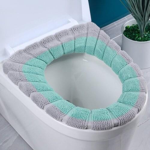 Hot sale comfortable velvet coral bathroom toilet cover winter toilet cover O-shaped warm toilet cover toilet seat cushion