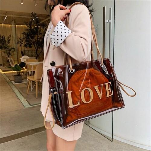 New Composite Bag Women Luxury Handbag Fashion 2PCS Bags For Women 2020 Wholesale Purses And Handbags Luxury Designer Jelly Bag