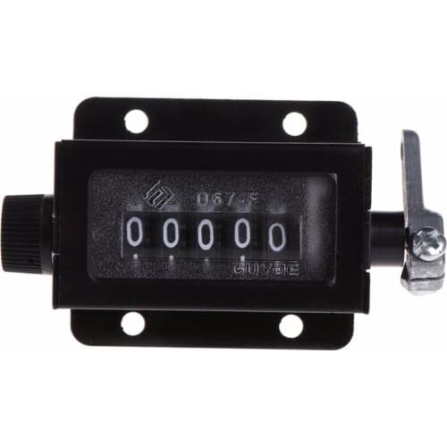 OOTDTY New D67-F 5 Digits Mechanical Pull Stroke Counter Black Casing Resettable #9A30133