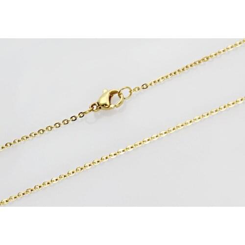 Fashion Jewelry Width 1.5mm Titanium Steel Color Gold Necklace Woman Jewelry Accessories