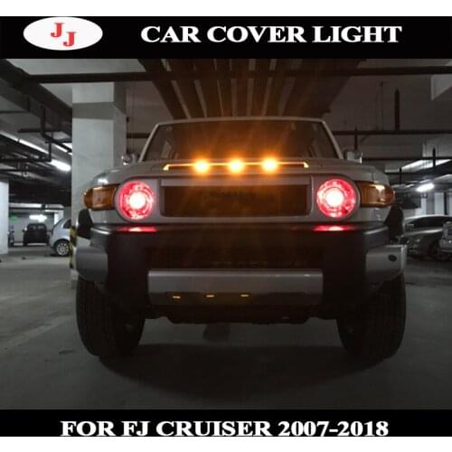 Car Front Grille Yellow LED Light For Toyota FJ Cruiser 2008 2018 Cover light Lamp Diy Car accessories