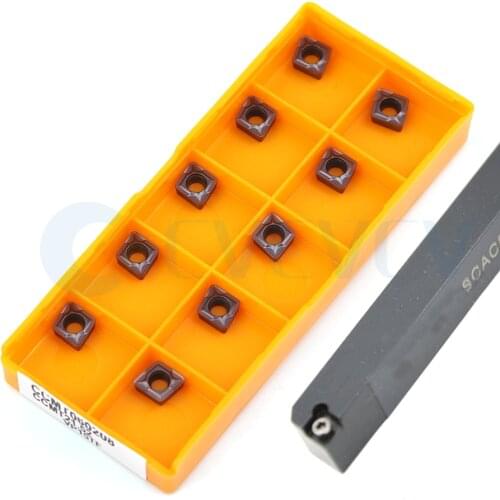 SCACR0808K06 SCACR1010 SCACL CNC Lathe External Turning Tools Holder +10Pcs Machine Carbide Insert Efficient Anti Vibration Wear