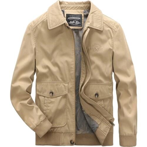 Spring Autumn Military Jacket Men Multi-pockets Men Clothing Solid Color Cotton Breathable Coat Men Outerwear Large Size S-5XL