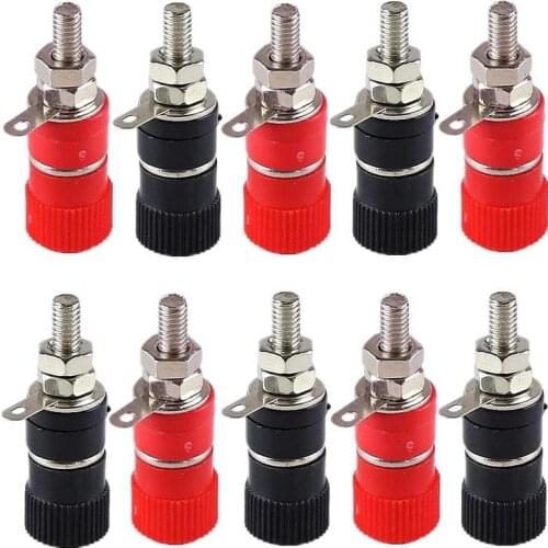 4mm Banana Male Jack Plug Socket Panel Mount Binding Post Connector Banana Socket Nickel Plated Binding Post Nut