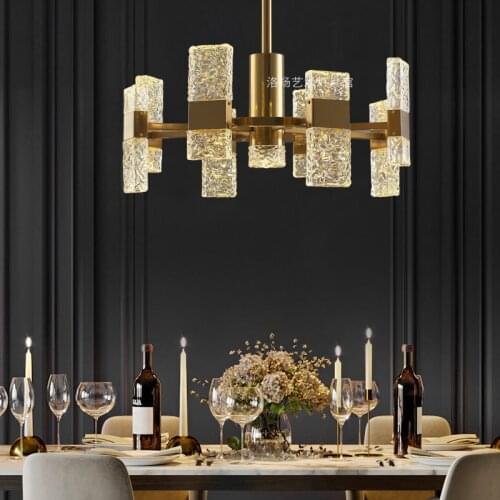 Postmodern Light Luxury Living Room Designer American Simple Dining Room Bedroom Study Glass Chandelier