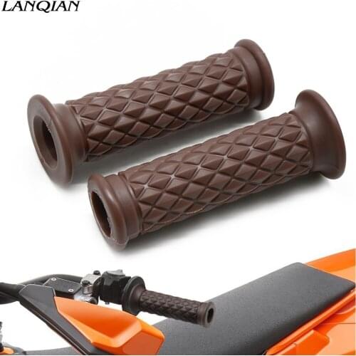 7/8''22MM Universal Motorcycle Vintage Rubber Handlebar Grips Street Coffee Motorbike Hand Retro Accessories Handle Bar Grip