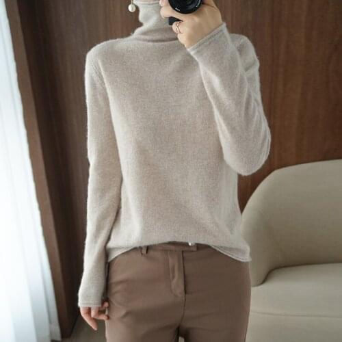 Adishree 2020 woman winter 100% Cashmere sweaters autumn knitted Pullovers High Quality Warm Female thickening Turtleneck