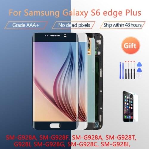 Burn in Shadows For Samsung Galaxy S6 edge plus LCD With Frame G928F G928T Touch Screen Display 5.7 Inch Assembly OLED