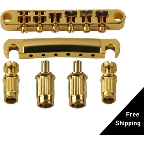 Gold Guitar Bridge Locking Tune-O-Matic TOM Bridge and Tailpiece Set for LP Electric Guitar