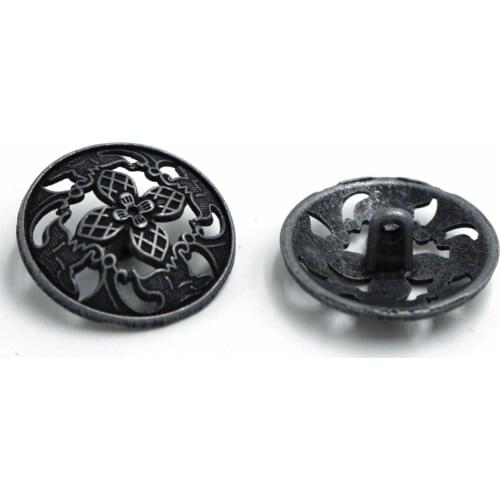 20pcs Silver Tone Hollow Flower Sewing Metal Shank Buttons Sewing Accessories 23mm