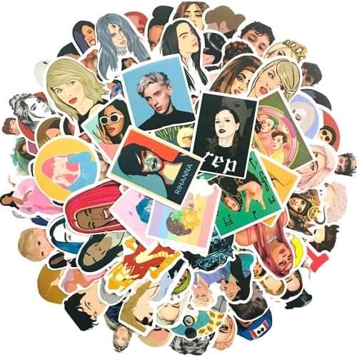 50/100pcs Famous Singer Stickers For Car Laptop PVC Backpack Home Decal Pad Bicycle waterproof Decal 2020