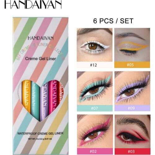 6 Pcs/set Waterproof Matte Eye Cosmetics Eye Liner Pencil Long Lasting Not Blooming Cat Eye Charming Eye Liner Pencil TSLM1