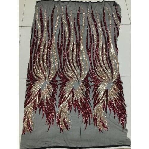 African lace fabric with sequins 2018 hot sequin fabric high quality tulle sequins lace fabric for evening dresses