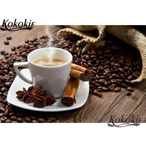 Diy diamond mosaic coffee painting decoration 5d diamond painting full square rhinestones pictures beadwork Diamond embroidery