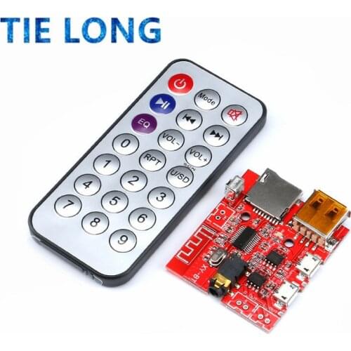 3W Car Bluetooth 4.1 MP3 WAV Decoding Board Speaker Amplifier Audio Receiver Module Support USB/TF/U-DISK/IR Remote Control Red