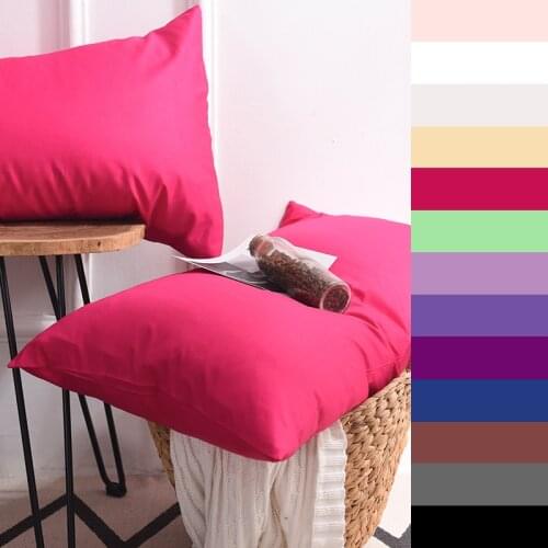 Custom Pillow case 70*70 Pure Cotton Luxury Solid Pillowcase 50*70 50*75 Decorative Pillow Cover Bedding for Hotel red