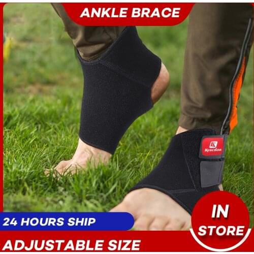 Kyncilor Black Adjustable Ankle Support Pad Protection Elastic Brace Guard Support Ball Games Running Fitness