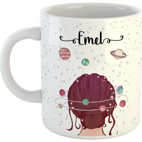 Dafhi Personalized View Mug-Planet Lady dinner plates тарелки для еды посуда для сервировки plate plateau de service