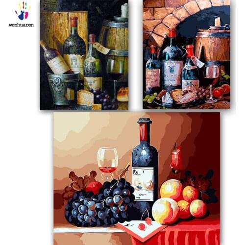 DIY colorings pictures by numbers with colors Delicious wine picture drawing painting by numbers framed Home