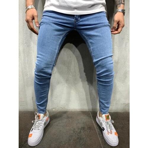 Ice Blue Jeans Pants Streetwear Denim Jean