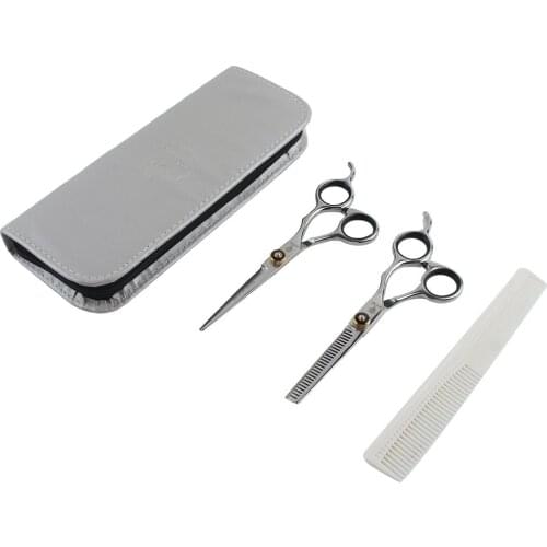 HOT Hairdressing Scissor Set Professional Barber Hair Cutting Thinning Shears Stainless Steel Flat Teeth Blades Styling Tools