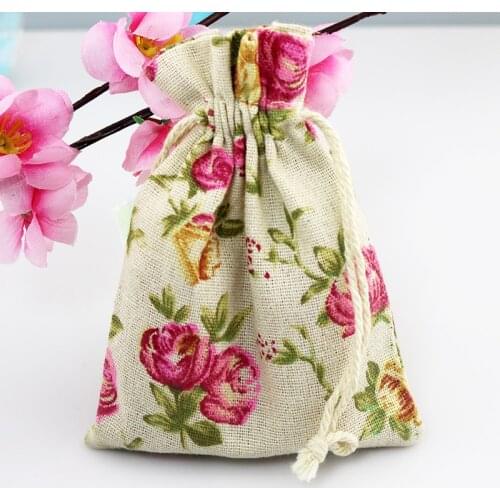 Cotton Gift Bag 10pcs/lot 10x13cm Fabric Cotton Gift Jewelry Packaging Storage Drawstring Bags Pouch