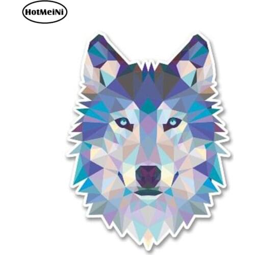 HotMeiNi 13cm x 9cm Car Sticker Cartoon Abstract Husky Wolf Vinyl Sticker Laptop Travel Luggage Decal Waterproof Accessories