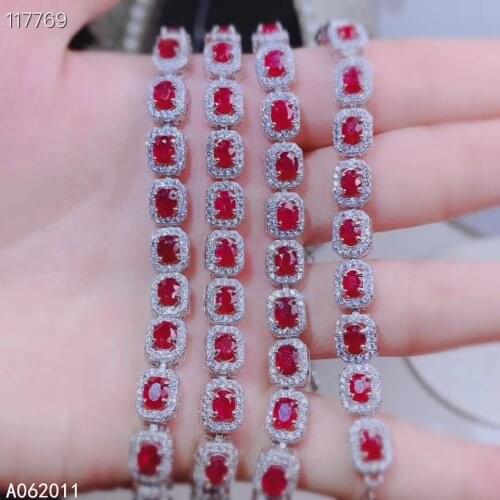 KJJEAXCMY fine jewelry natural Ruby 925 sterling silver fashion girl new hand bracelet support test hot selling