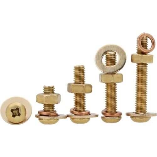 Copper screw nut set round head combination brass all pan cross machine M3m4m5m6m8
