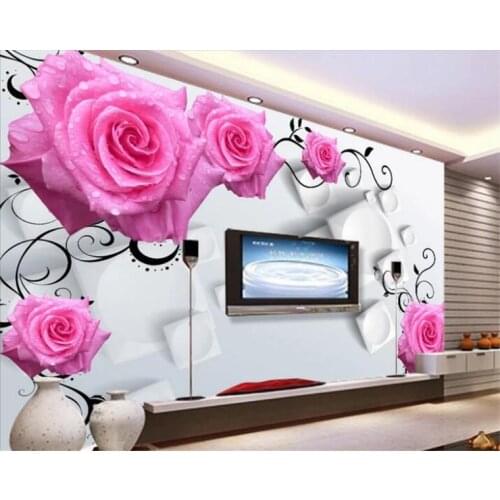 Custom wallpaper 3d papel de parede mural rose vine TV background wall decoration painting living room 3d wallpaper