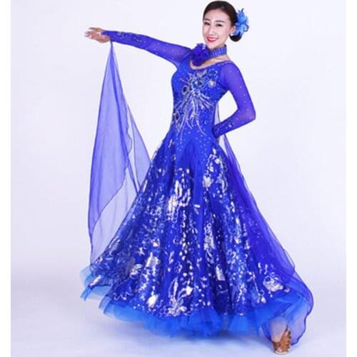 New modern dance performance clothing embroidered flutter national standard ballroom dance dress dance competition performance c