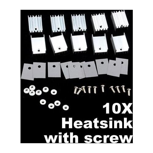 NEW 10pcs/lot Computer Cooling Accessories Heatsink Heat Sink With Screw Sets 15*20mm For TO-220 Heatsink