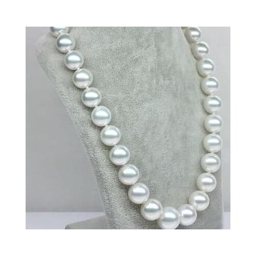 Genuine 32" 9-10baroque white freshwater pearl necklace j7316