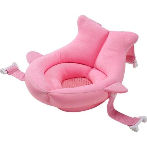 Newborn Baby Bathing Floating Seat Foldable Bathtub Mat Can Sit And Lie Cartoon Bath Mat Bath Bed Anti-Slip Bath Net Pocket