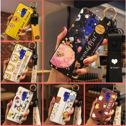 Lanyard Shockproof Phone Case For MOTO G9 Play/G9 Soft Case Soft Silicone Durable Kickstand New