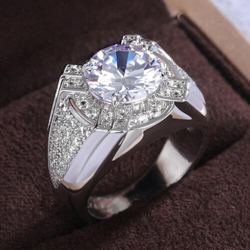 Luxury Men 925 Sterling SIlver Rings Women AAA Zircon Moissanite Ring for Anniversary Fathers Day Birthday Gift