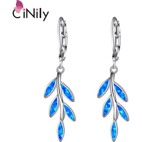 CiNily White Gold Plated for Girls Exquisite leaf drop earrings for girls Jewelry