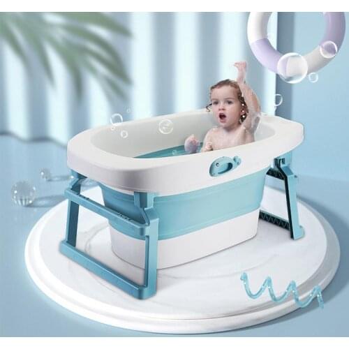 Foldable Baby Bath Tub Baby Shower Bathtub Folding Non-Slip Cat Bathtub For Newborn Infant Baby Shower Adjustable Portable HWC
